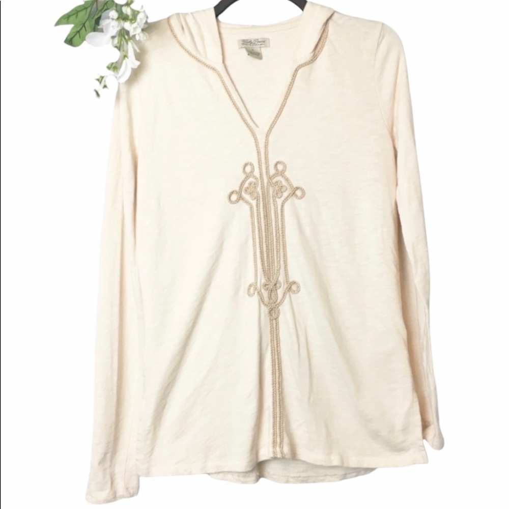 Lucky Brand• rope embroidered hooded long sleeve hoodie small